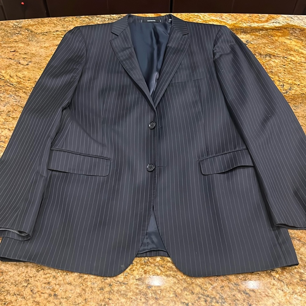 Men’s Black Pinstripe Suit Jacket